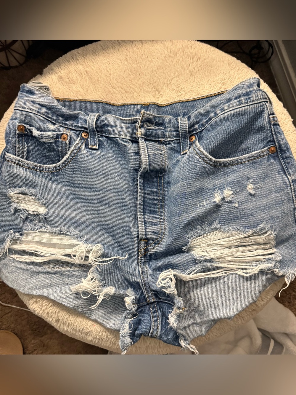 Distressed Light Blue Women’s Jean Shorts